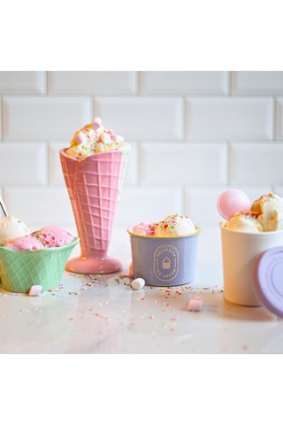 4 copas cónicas de helado de cerámica Gelatéria - 30 cl