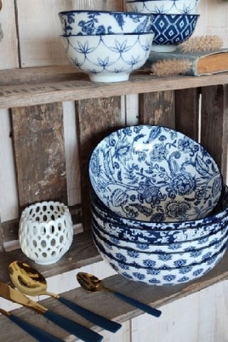 6 platos hondos de porcelana Majorelle - 21 x 7 cm