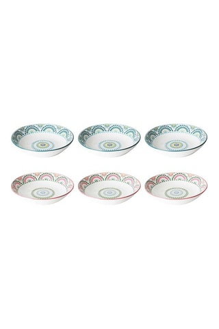 6 platos hondos de porcelana Mandala - 70 cl
