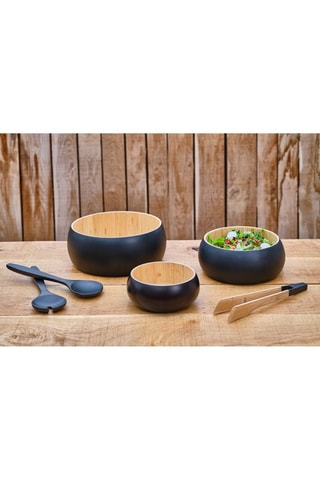 Cubiertos de madera para ensalada Black & Wood