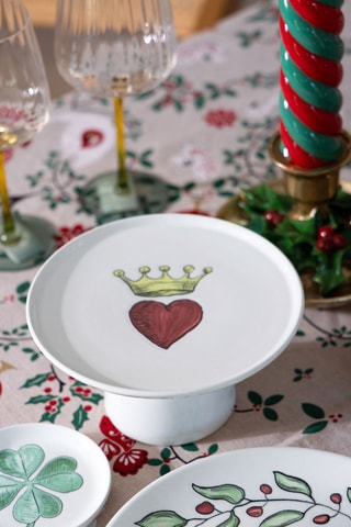 6 fuentes con pie de cerámica - 19 cm