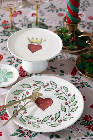 6 fuentes con pie de cerámica - 19 cm