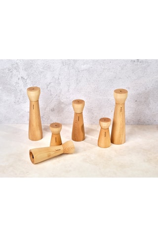 6 molinillos de pimienta y sal de haya - Natural