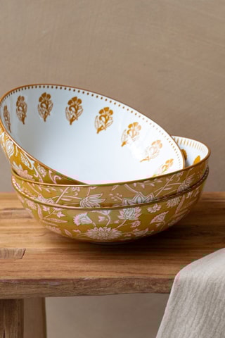 6 assiettes creuses en porcelaine - 21 cm
