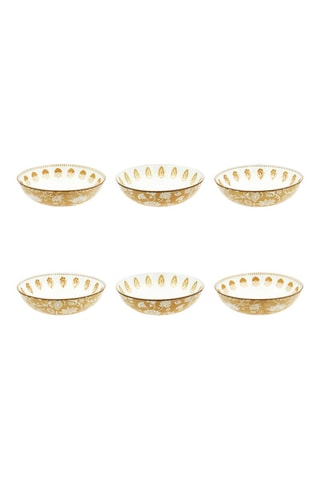 6 assiettes creuses en porcelaine - 21 cm