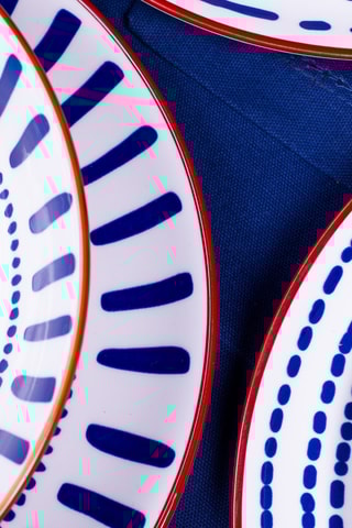 6 platos llanos de porcelana - 26,5 cm