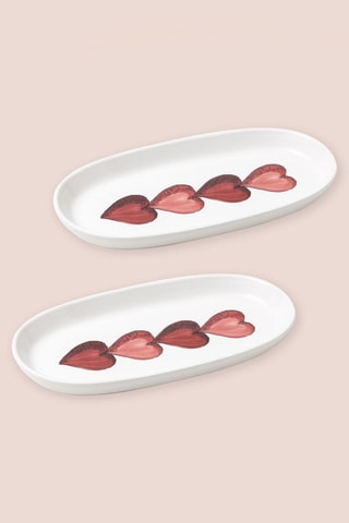 2 bandejas de cerámica - 26 x 14 x 3 cm