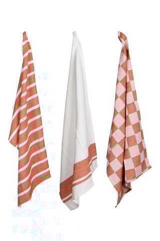 3 paños - Blanco y salmón
