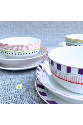 6 platos hondos de porcelana - 20 cm