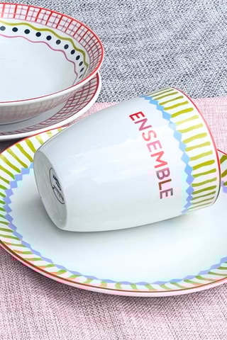 6 platos llanos de porcelana - 27 cm