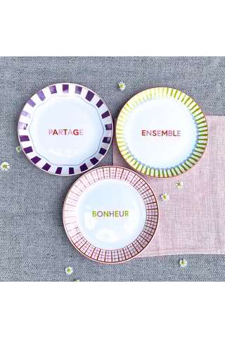 6 platos de postre de porcelana - 20 cm