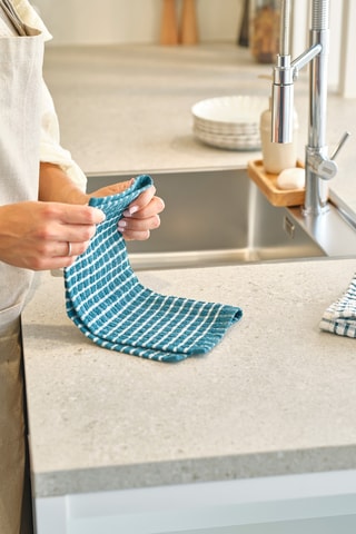 3 paños - Blanco y verde oscuro