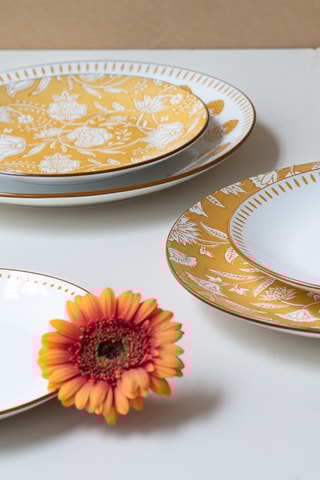 6 assiettes plates en porcelaine - 26 cm