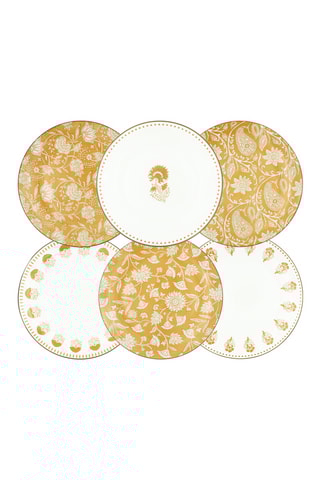 6 assiettes plates en porcelaine - 26 cm