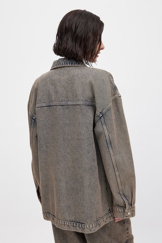 Giacca oversize in jeans - Blu scuro melange