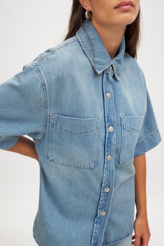 Camicia in jeans - Celeste