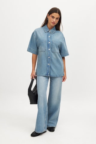 Camicia in jeans - Celeste