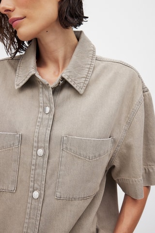 Camicia in jeans - Beige