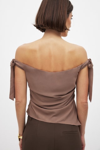 Top drappeggiato - Taupe