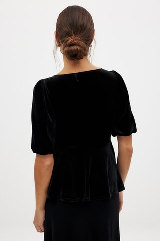 Top in velluto - Nero