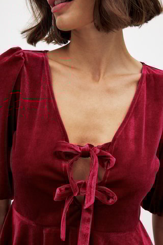 Top in velluto - Rosso