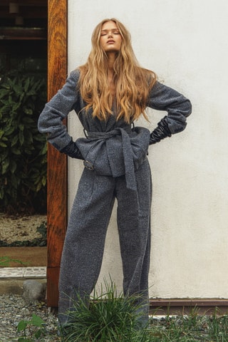 Pantaloni straight - Grigio scuro