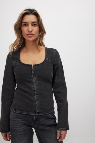 Giacca in jeans - Grigio scuro