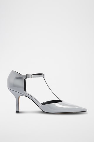 Mary Jane con tacco in vernice - Grigio chiaro