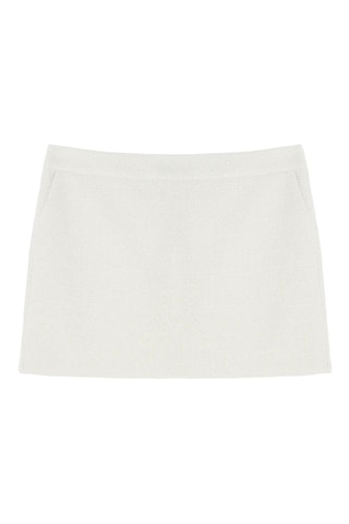 Gonna taglio dritto in tweed - Bianco