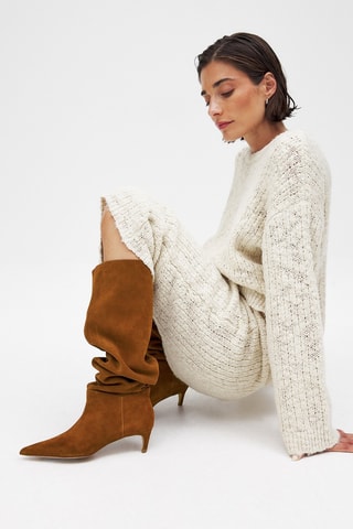 Stivali in pelle scamosciata - Marrone