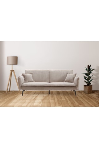 Canapé convertible - Beige - 2 places - En tissu