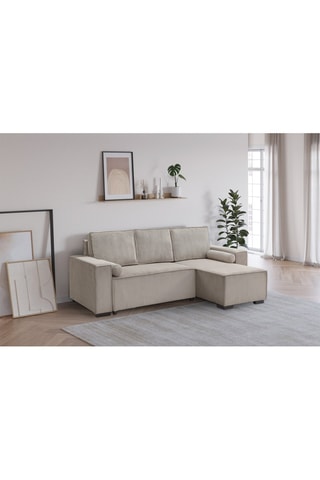 Canapé convertible - Beige - 3 places - En tissu