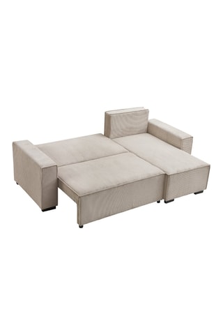 Canapé convertible - Beige - 3 places - En tissu