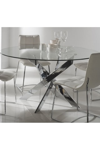 Table à manger en verre - 140 x 76 x 140 cm