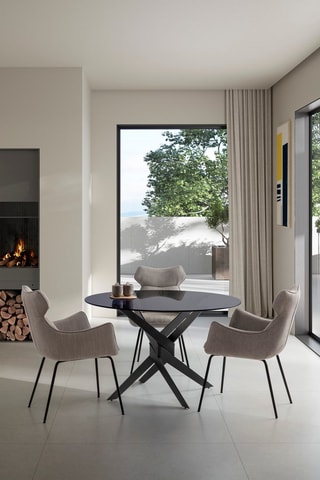 Table à manger en verre - 120 x 76 x 120 cm