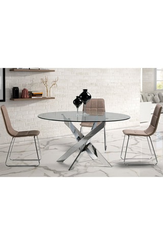 Table à manger en verre - 120 x 76 x 120 cm