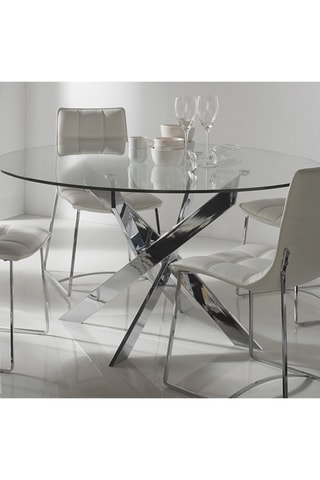 Table à manger en verre - 120 x 76 x 120 cm