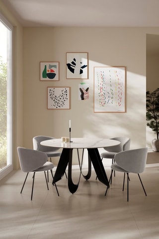 Table à manger en céramique - 135 x 76 x 135 cm