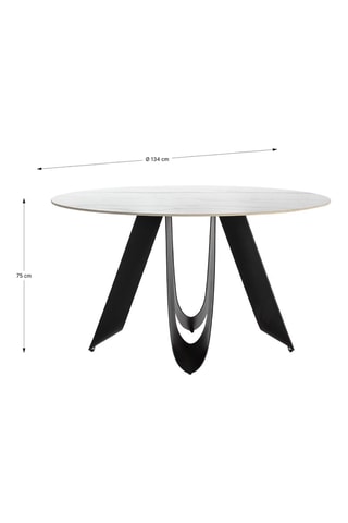 Table à manger en céramique - 135 x 76 x 135 cm