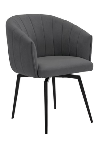 Fauteuil pivotant - Gris foncé - En faux suède