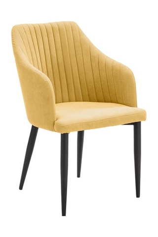 2 fauteuils - Jaune - Revêtement faux suède