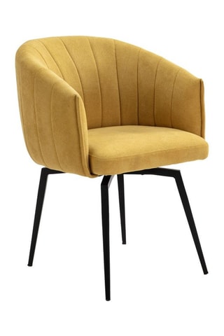 Fauteuil pivotant - Moutarde - En faux suède