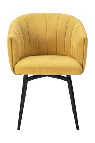 Fauteuil pivotant - Moutarde - En faux suède