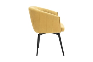 Fauteuil pivotant - Moutarde - En faux suède