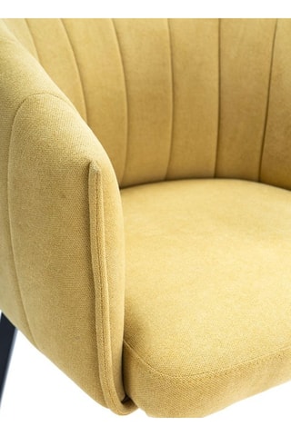 Fauteuil pivotant - Moutarde - En faux suède