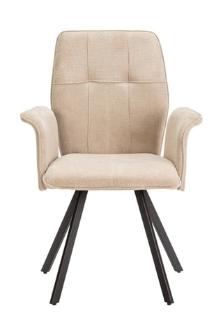 2 fauteuils - Beige - En tissu gaufré doux