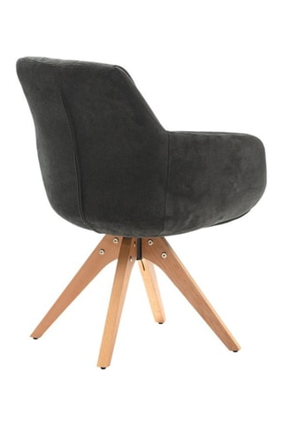 2 fauteuils pivotants - Anthracite - En velours côtelé