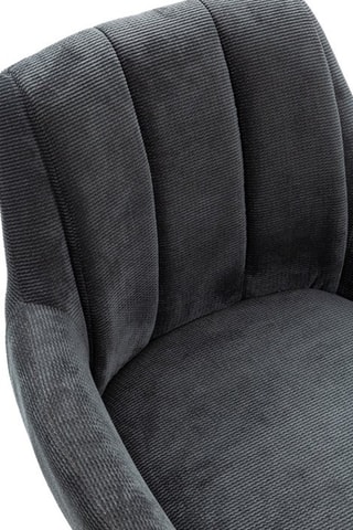 2 fauteuils pivotants - Anthracite - En velours côtelé