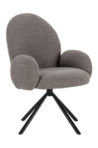 Fauteuil Pivotant - Gris - En tissu bouclé