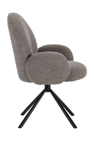 Fauteuil Pivotant - Gris - En tissu bouclé